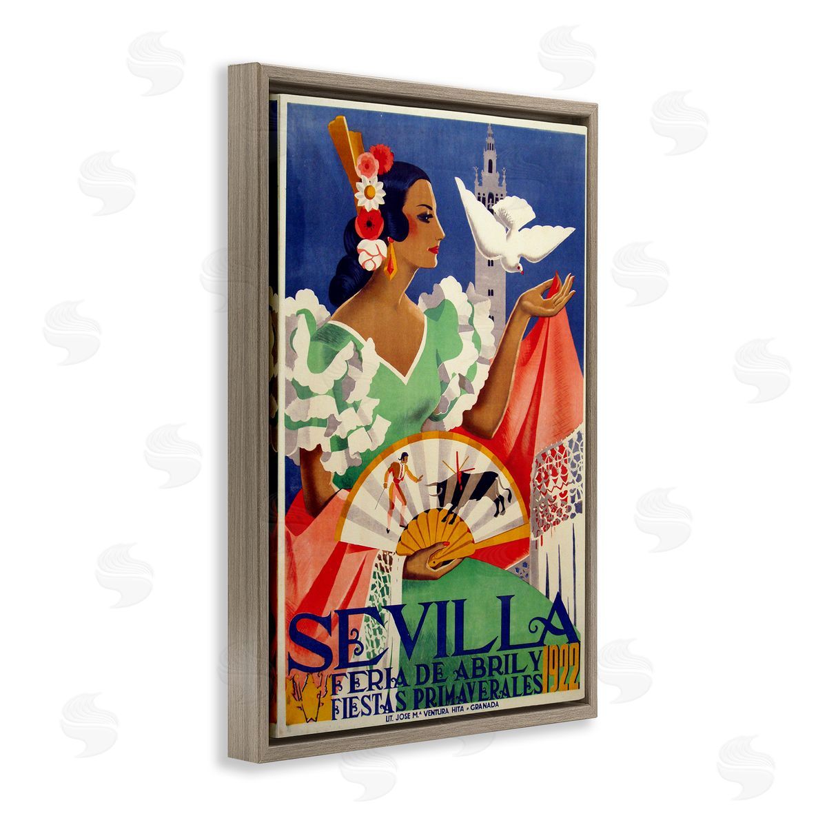 Seville Vintage Culture Brown Floating Frame Canvas Wall Art, Home Decor by Marcus Jules