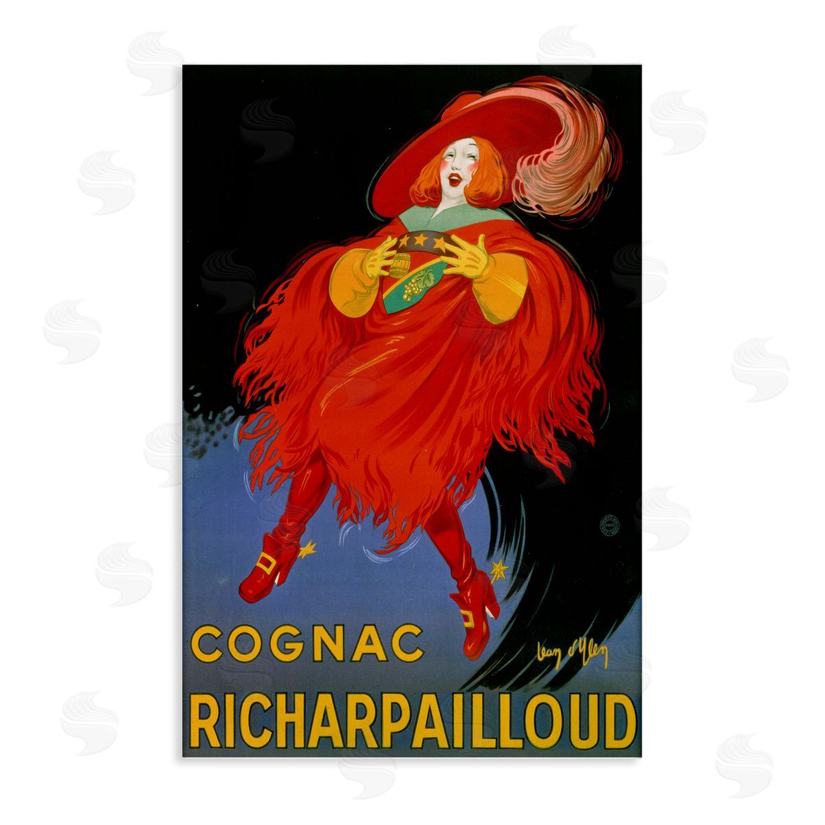 Vintage Cognac Advertisement Canvas Wall Art, Home Decor by Marcus Jules