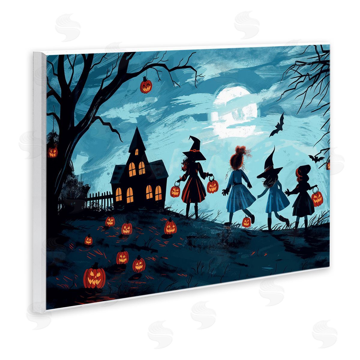 Witch Trick Or Treaters Wood Plaque Wall Art, Home Decor by Wumples