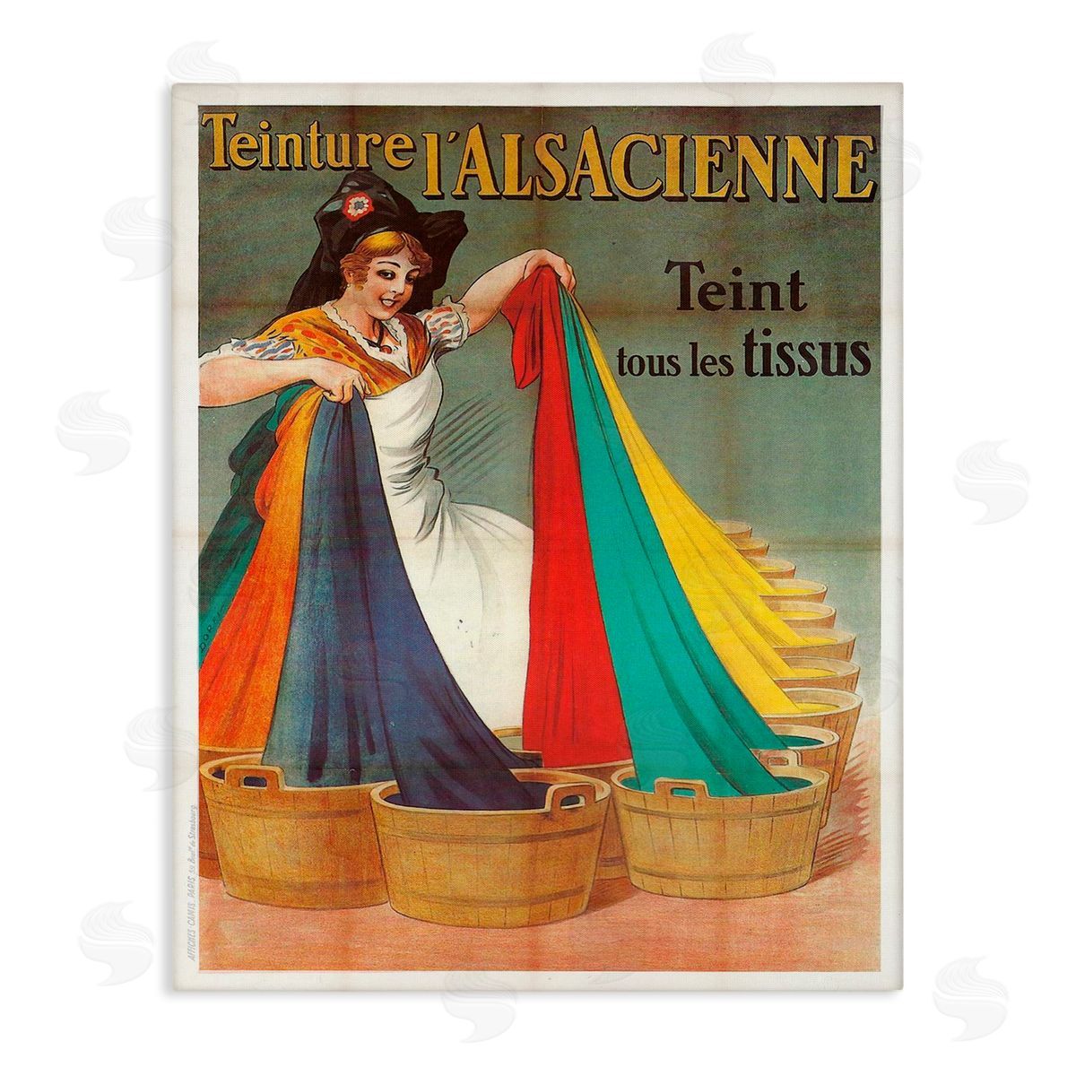 Vintage Teinture L'Alsacienne Canvas Wall Art, Home Decor by Marcus Jules