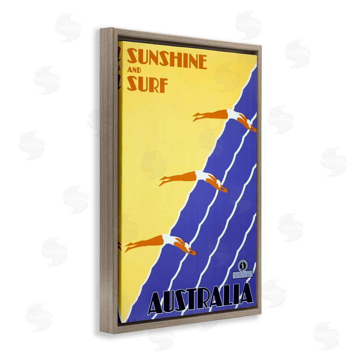 Sunshine & Surf Australia Brown Floating Frame Canvas Wall Art, Home Decor by Marcus Jules