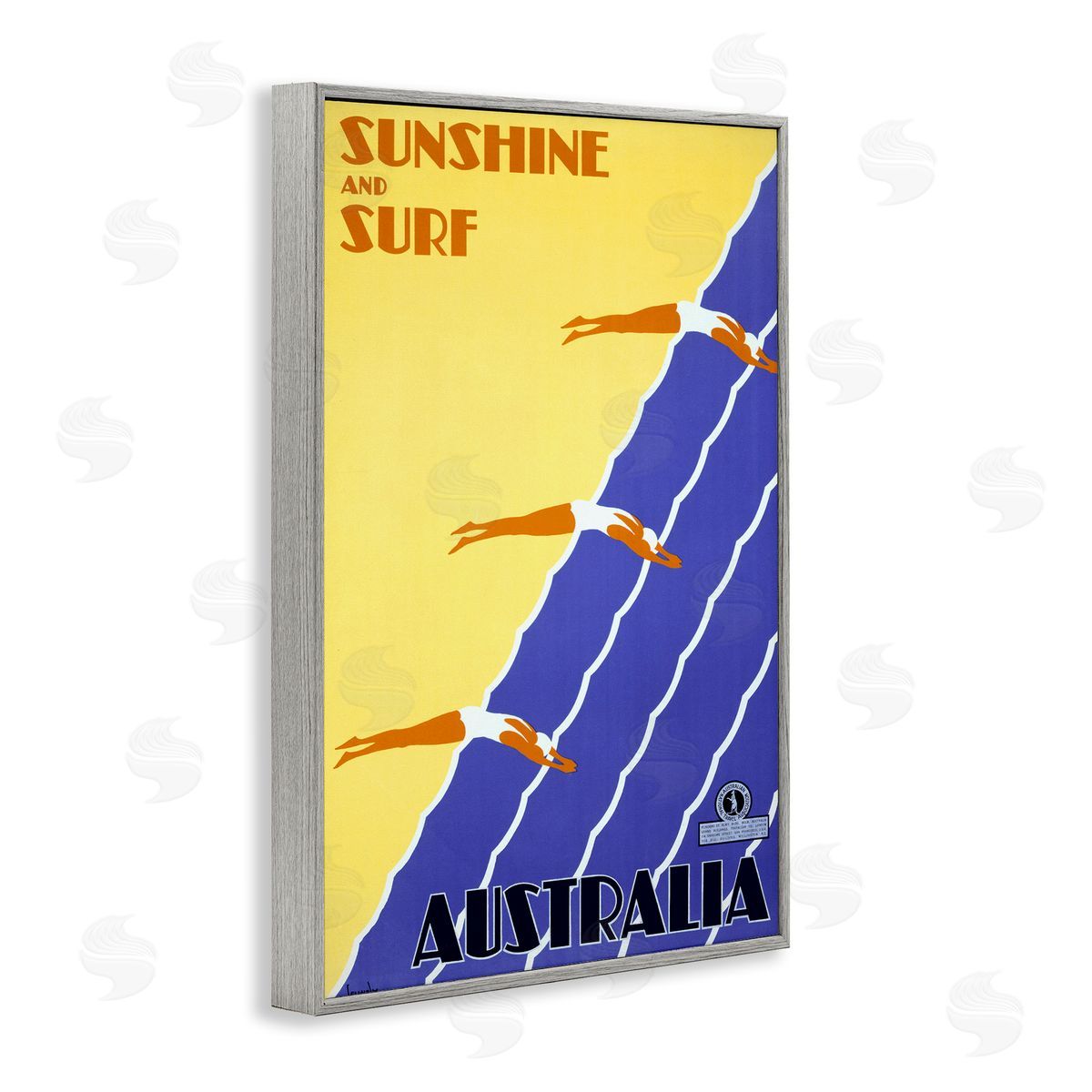 Sunshine & Surf Australia Grey Frame Print Wall Art, Home Decor by Marcus Jules