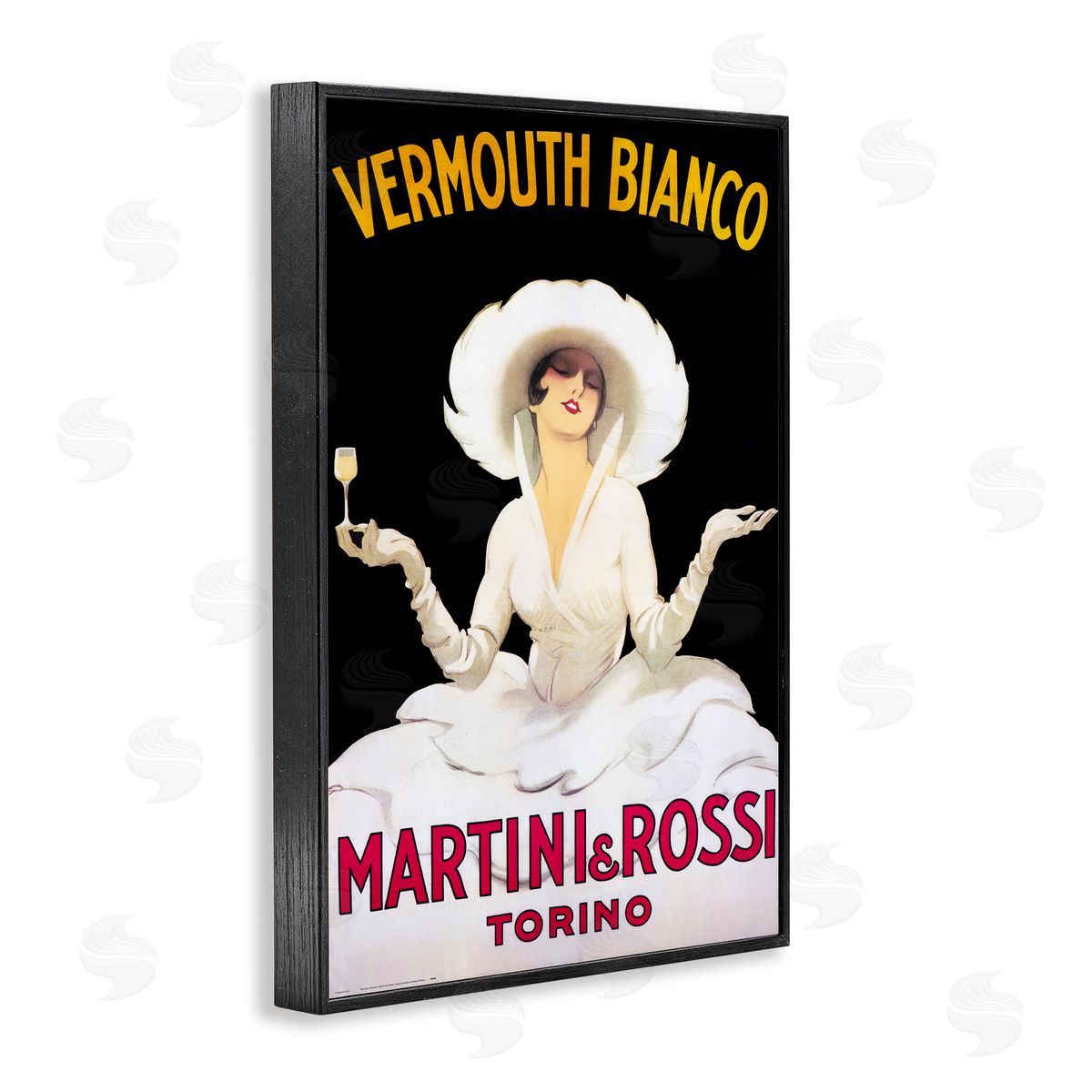 Vermouth Vintage Lady Advertisement Black Frame Print Wall Art, Home Decor by Marcus Jules