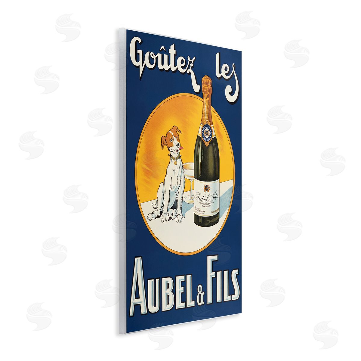 Dog & Wine Advertisement Wood Plaque Wall Art, Home Decor by Marcus Jules