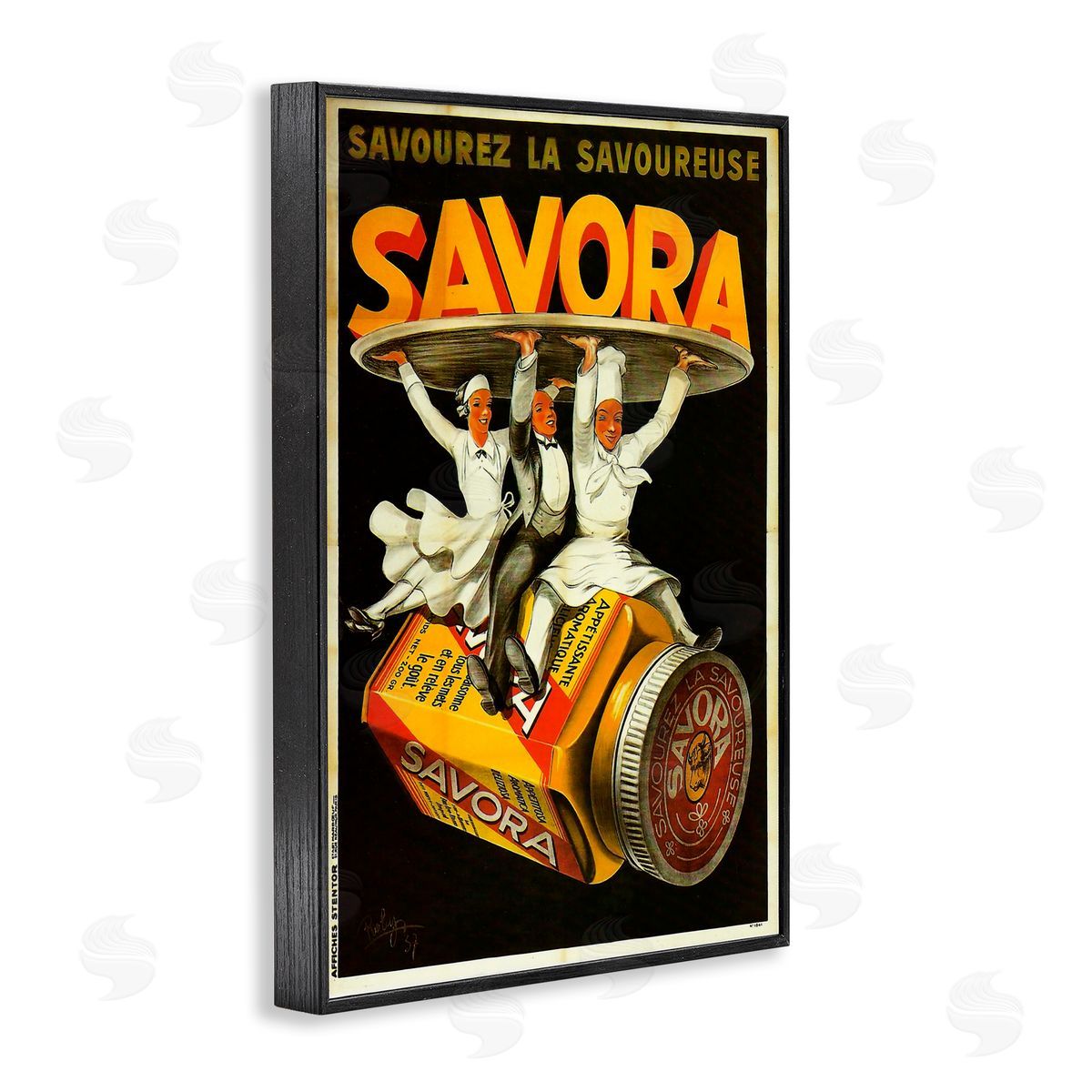 Savora Kitchen Advertisement Black Frame Print Wall Art, Home Decor by Marcus Jules