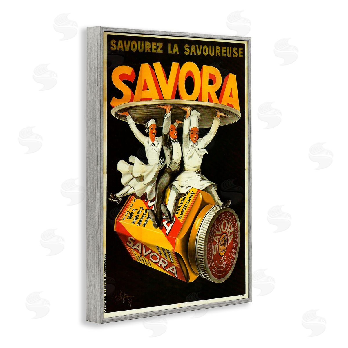 Savora Kitchen Advertisement Grey Frame Print Wall Art, Home Decor by Marcus Jules