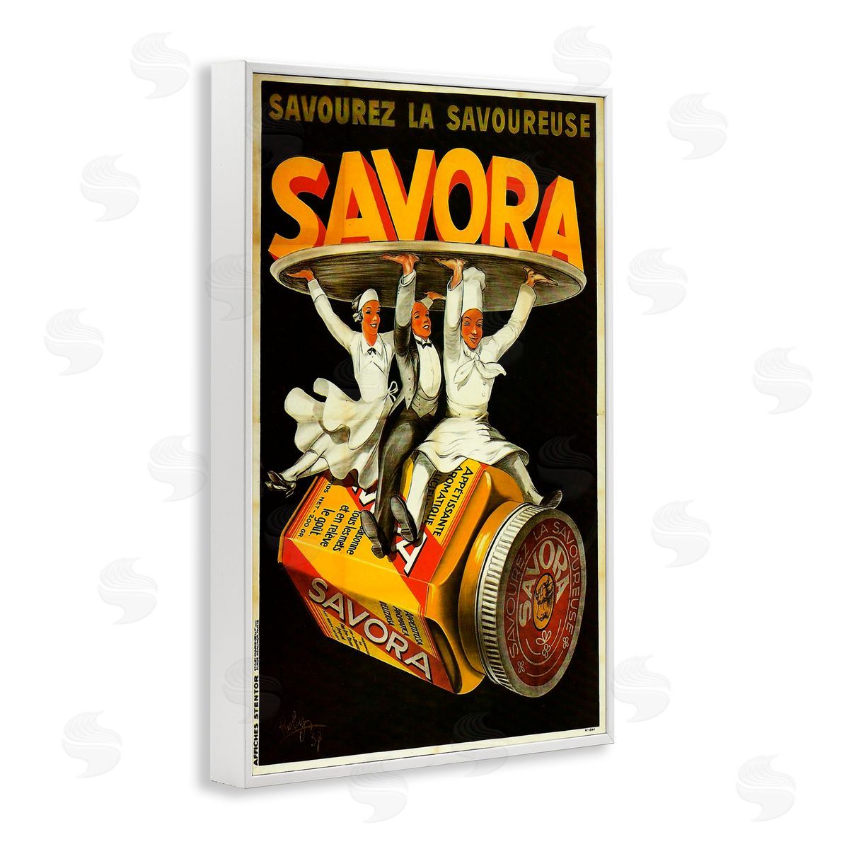 Savora Kitchen Advertisement White Frame Print Wall Art, Home Decor by Marcus Jules