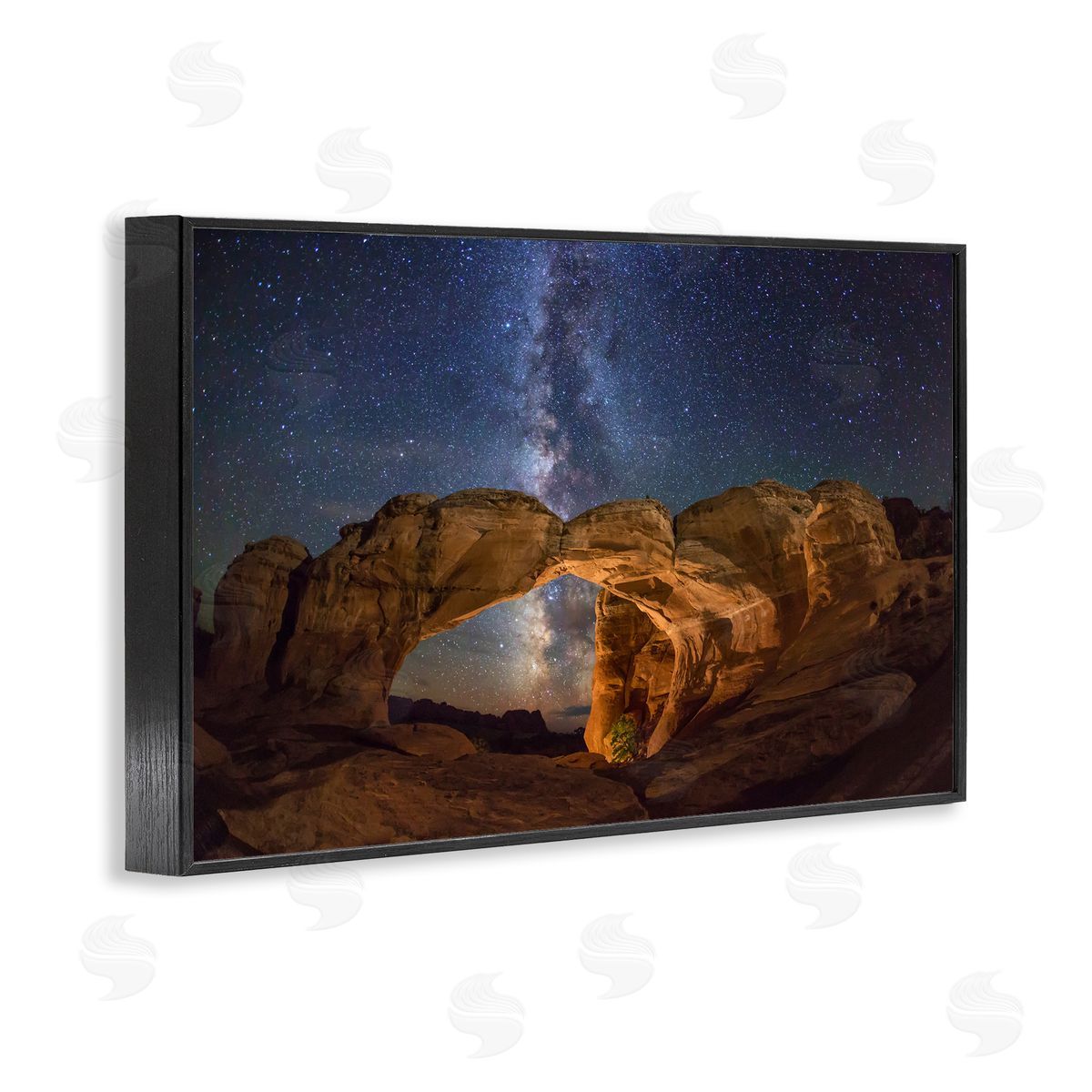 Starry Sky Through Desert Arch Black Frame Print Wall Art, Home Decor by Royce Bair