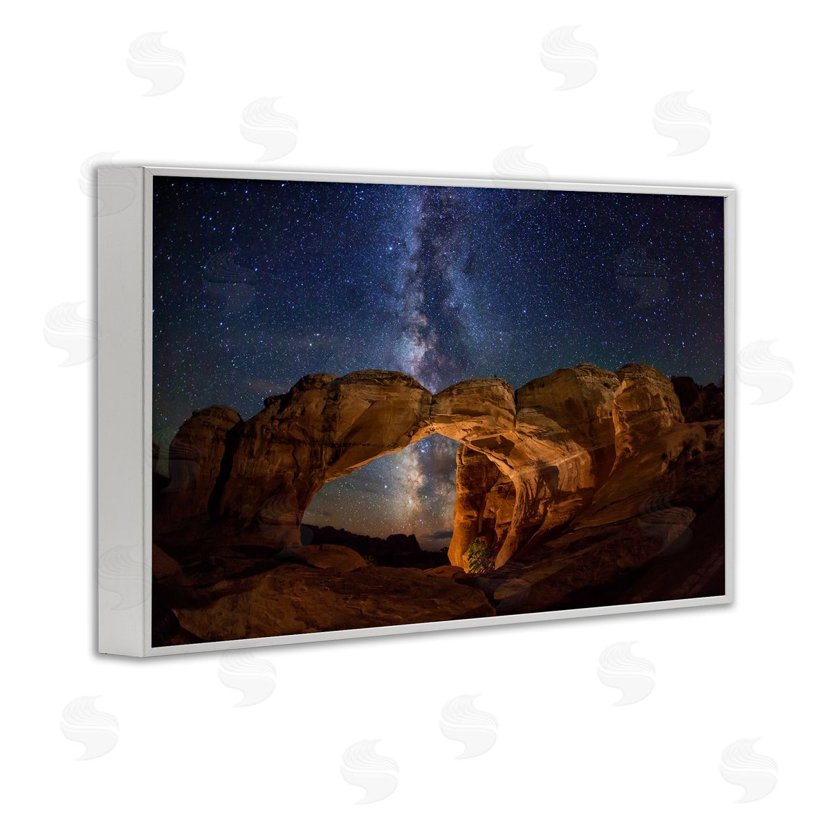 Starry Sky Through Desert Arch White Frame Print Wall Art, Home Decor by Royce Bair