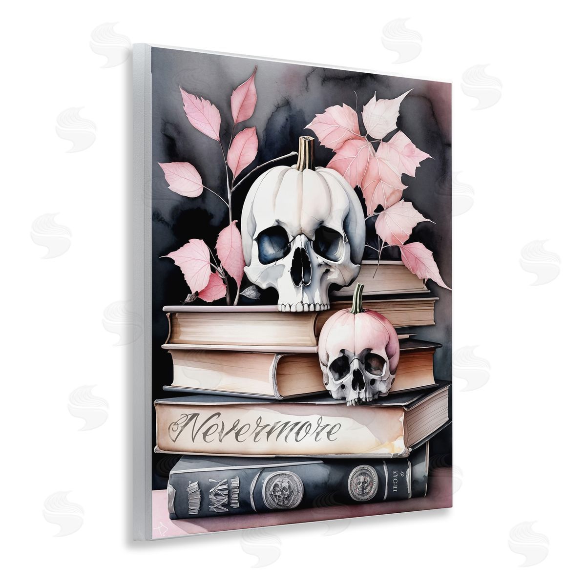Spooky Skull Book Stack Wood Plaque Wall Art, Home Decor by Tabz Jones