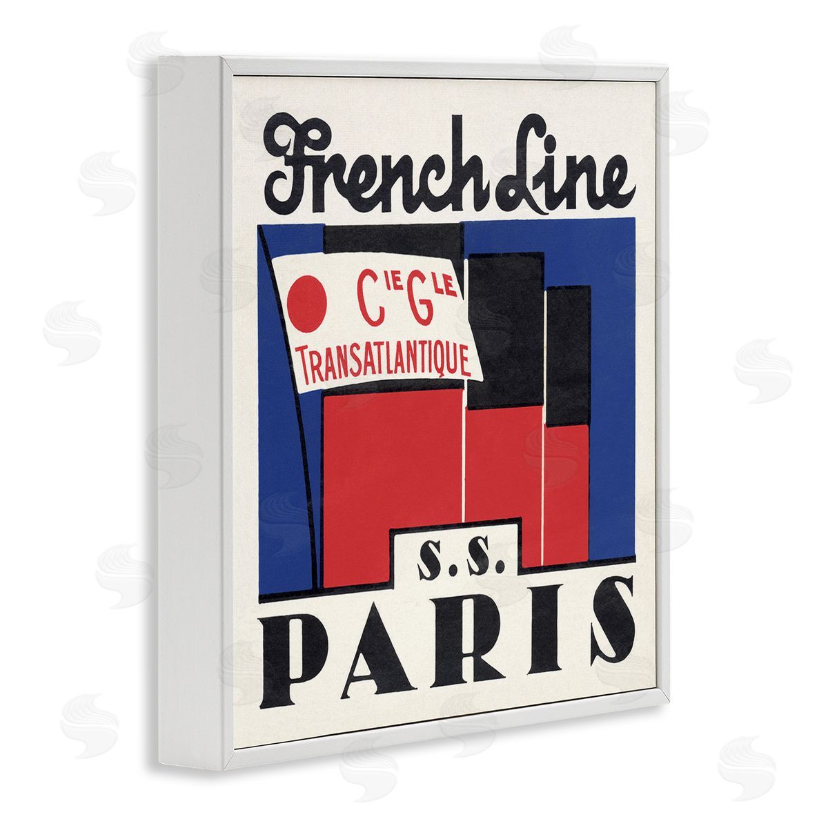 SS Paris Vintage Banner White Frame Print Wall Art, Home Decor by Phillipa Katz