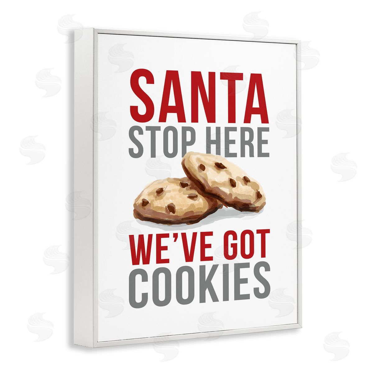 Santa We Have Cookies White Frame Print Wall Art, Home Decor by Dogwood Portfolio