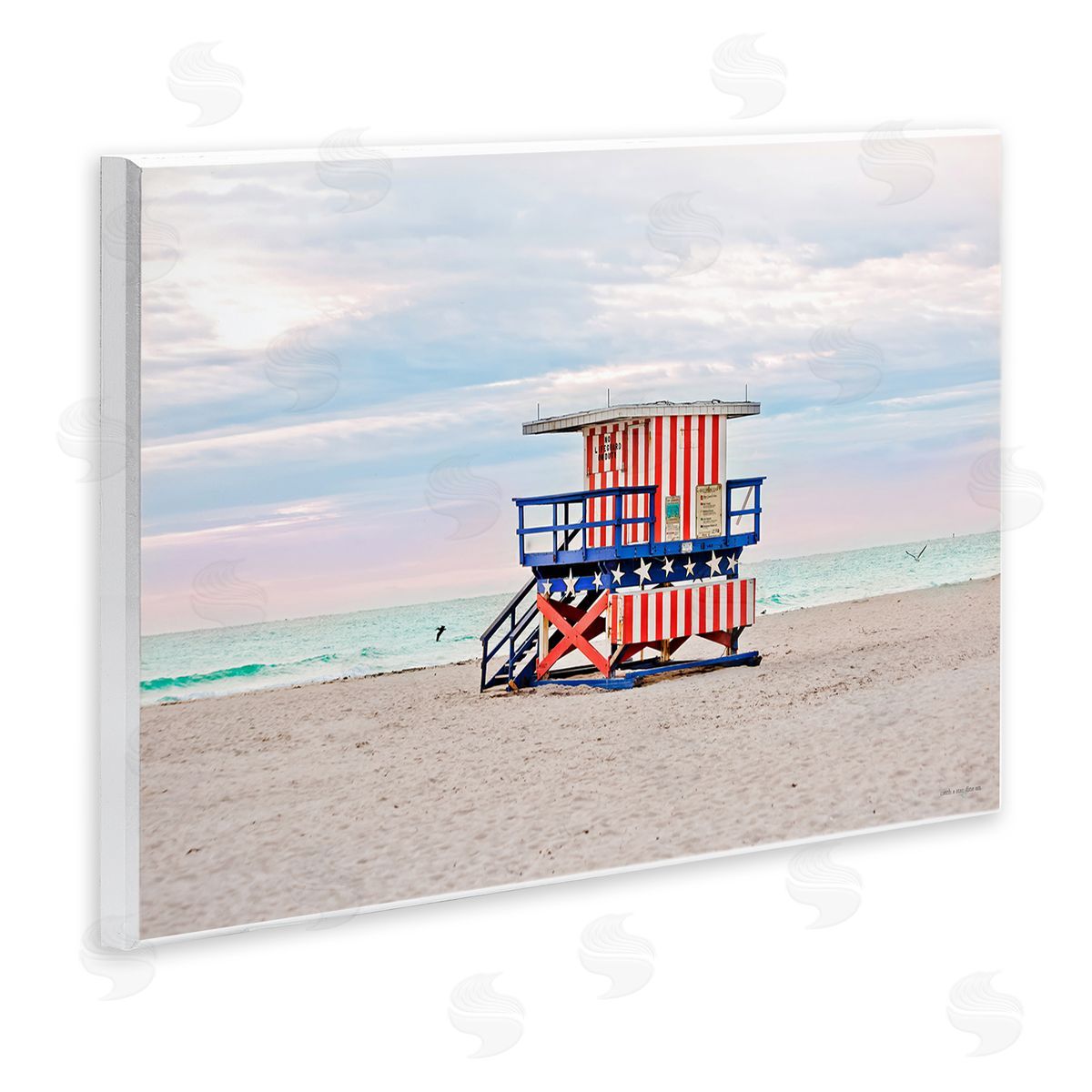 Patriotic Lifeguard Hut Wood Plaque Wall Art, Home Decor by Seven Trees Design