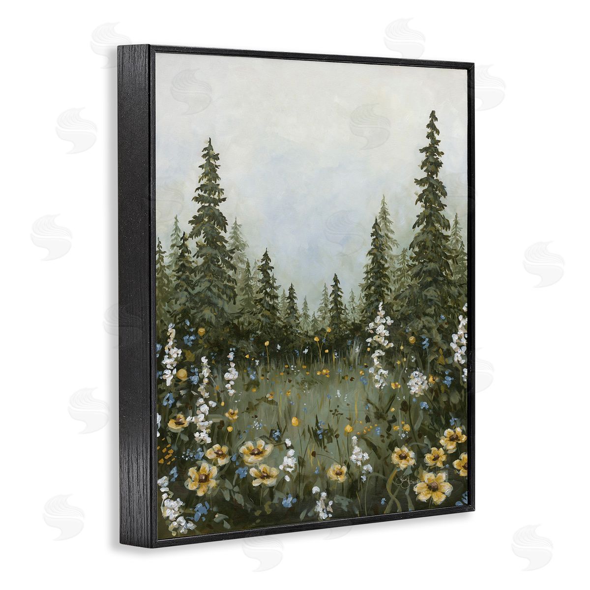 Forest Meadow Clearing Black Frame Print Wall Art, Home Decor by Hollihocks Art