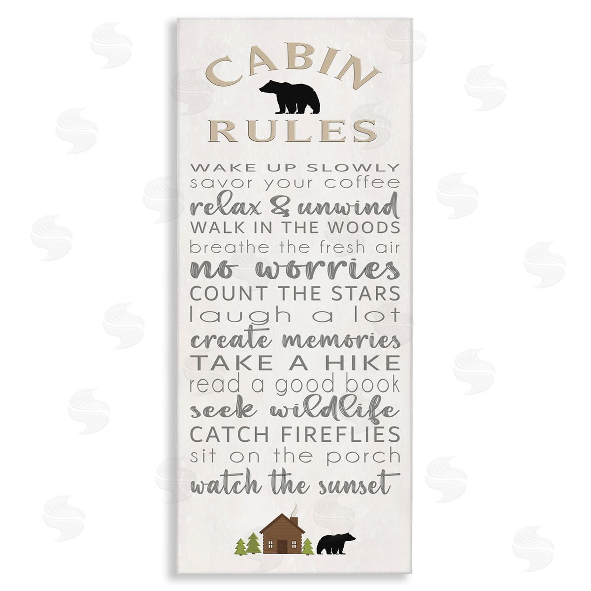 Fun Adventure Cabin Rules Canvas Wall Art, Home Decor by Seven Trees Design