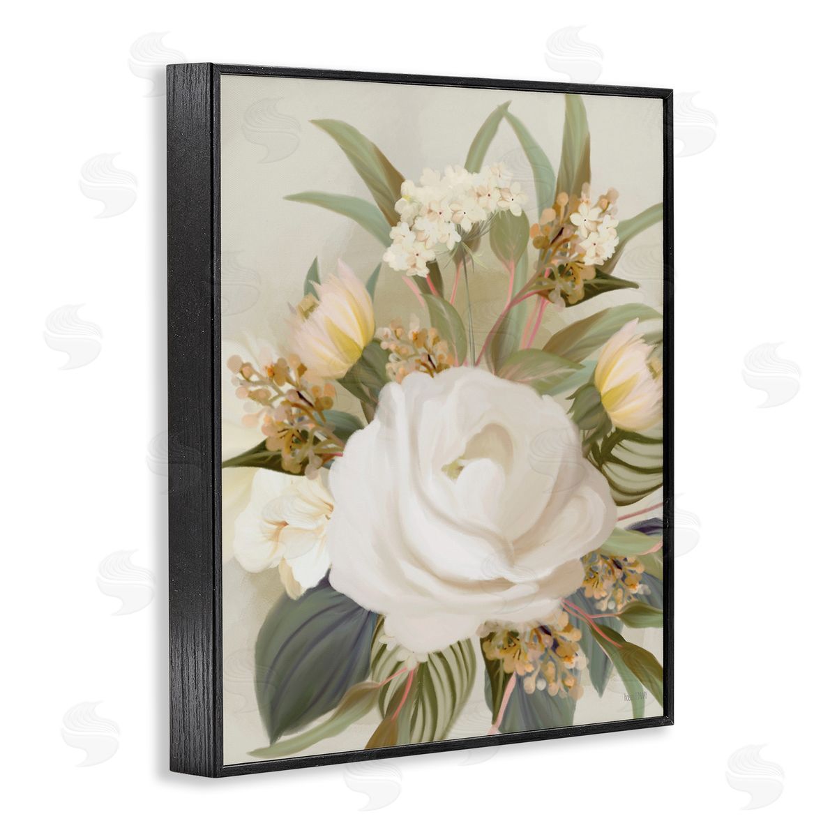 Charming Soft Rose Bundle Black Frame Print Wall Art, Home Decor by House Fenway