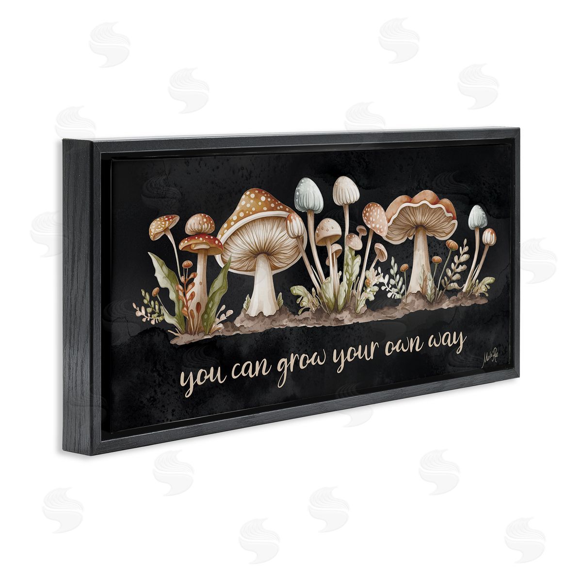 Grow Your Own Way Black Floating Frame Canvas Wall Art, Home Decor by Marla Rae