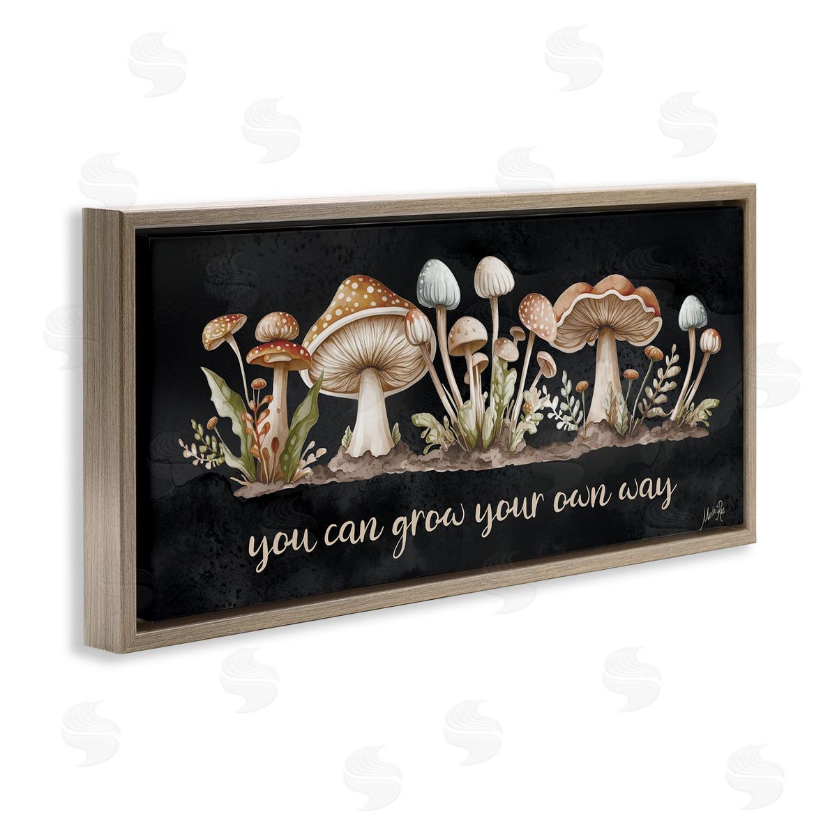 Grow Your Own Way Brown Floating Frame Canvas Wall Art, Home Decor by Marla Rae