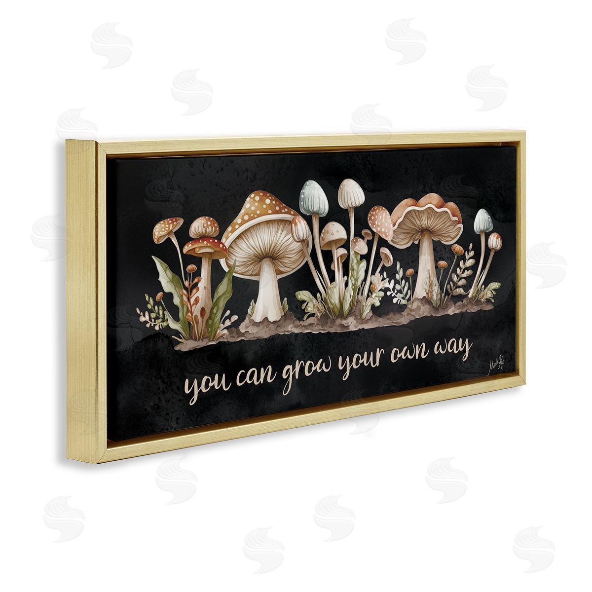 Grow Your Own Way Gold Floating Frame Canvas Wall Art, Home Decor by Marla Rae