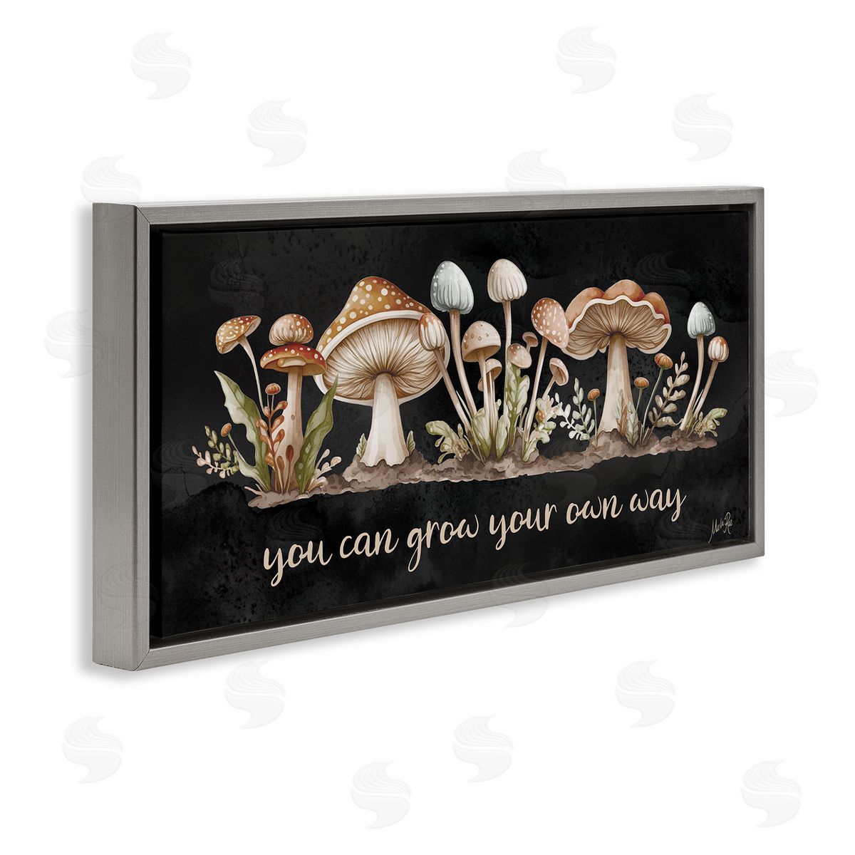 Grow Your Own Way Grey Floating Frame Canvas Wall Art, Home Decor by Marla Rae
