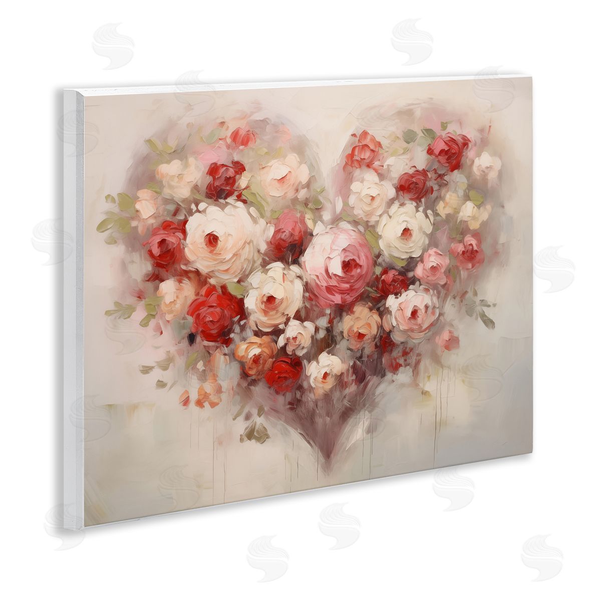 Valentine Roses Heart Wood Plaque Wall Art, Home Decor by Arlington Prints