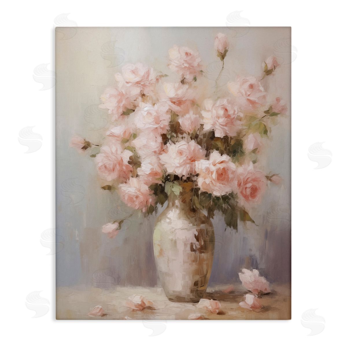 Vase of Soft Pink Roses Canvas Wall Art, Home Decor by Arlington Prints