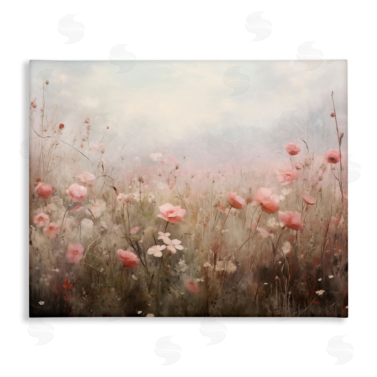 Pastel Pink Meadow Flowers Canvas Wall Art, Home Decor by Arlington Prints