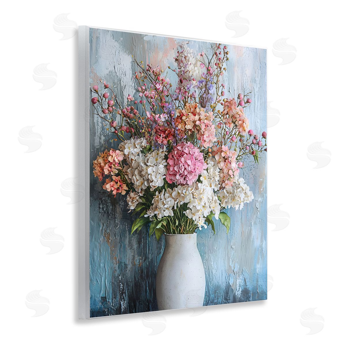 Hydrangea Vase Still Life Wood Plaque Wall Art, Home Decor by Franklyn Gregory