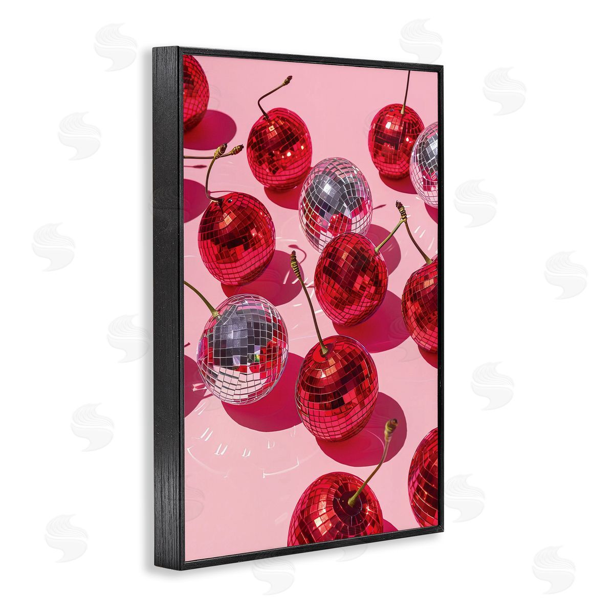 Cherry Picked Disco Black Frame Print Wall Art, Home Decor by LSR Design Studio