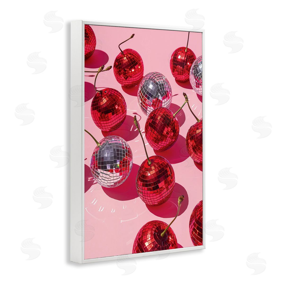 Cherry Picked Disco White Frame Print Wall Art, Home Decor by LSR Design Studio