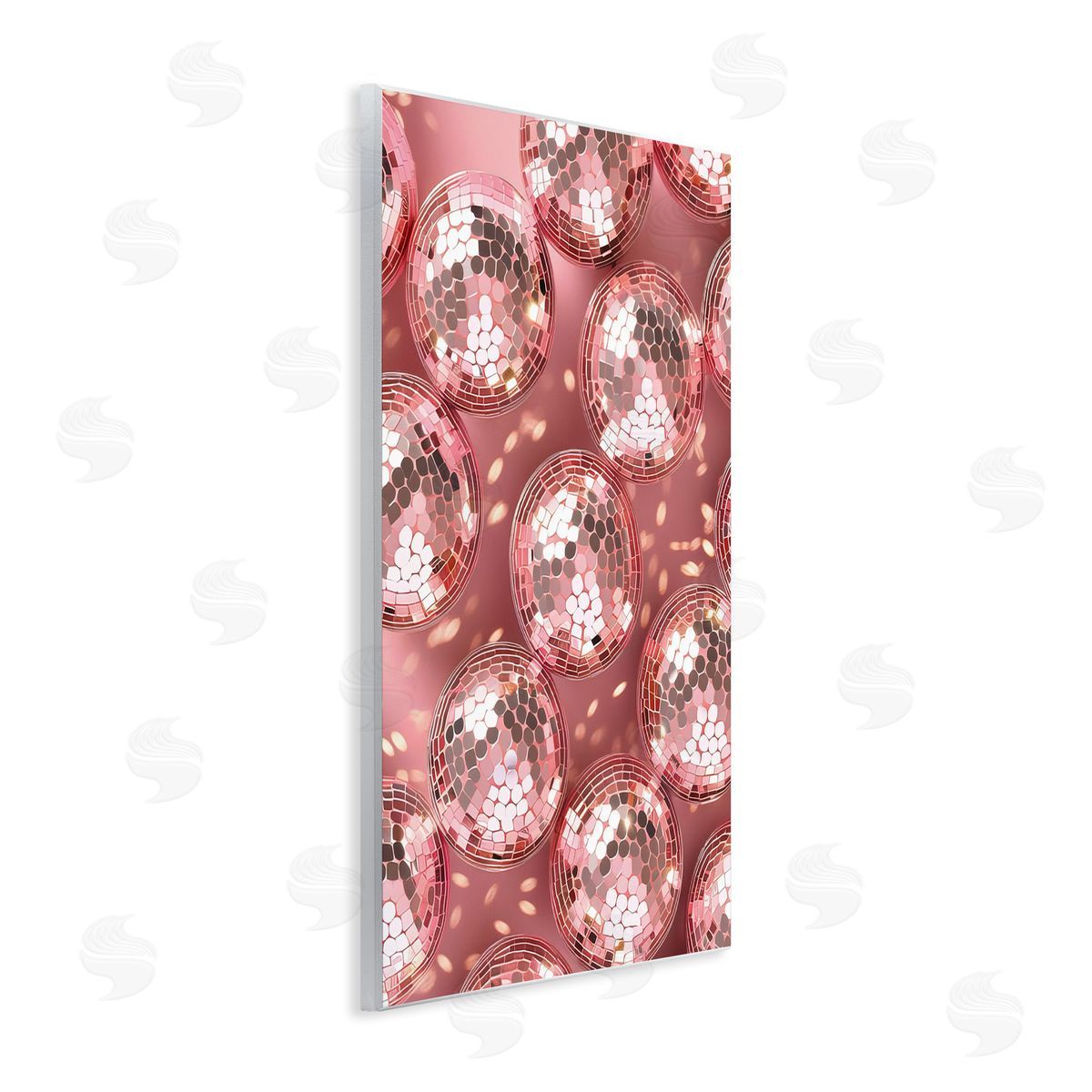 Disco Ball Shimmer Pattern Wood Plaque Wall Art, Home Decor by LSR Design Studio