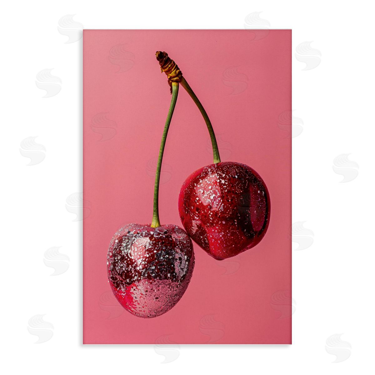 Dazzling Cherry Pair Canvas Wall Art, Home Decor by LSR Design Studio