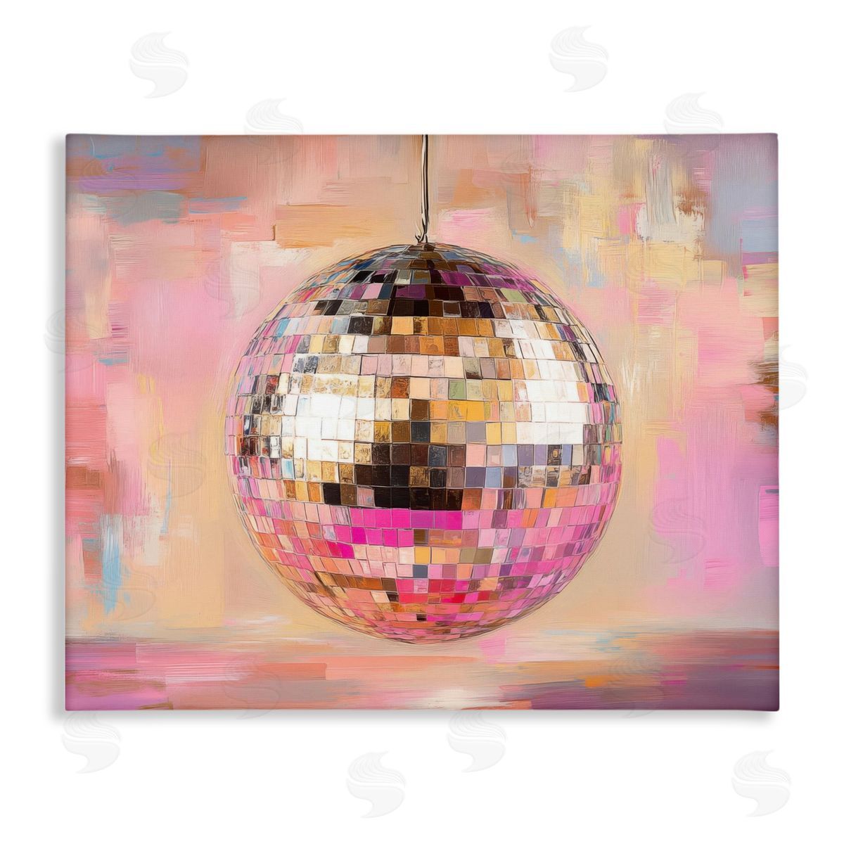 Mirrored Disco Ball Canvas Wall Art, Home Decor by Nini Art