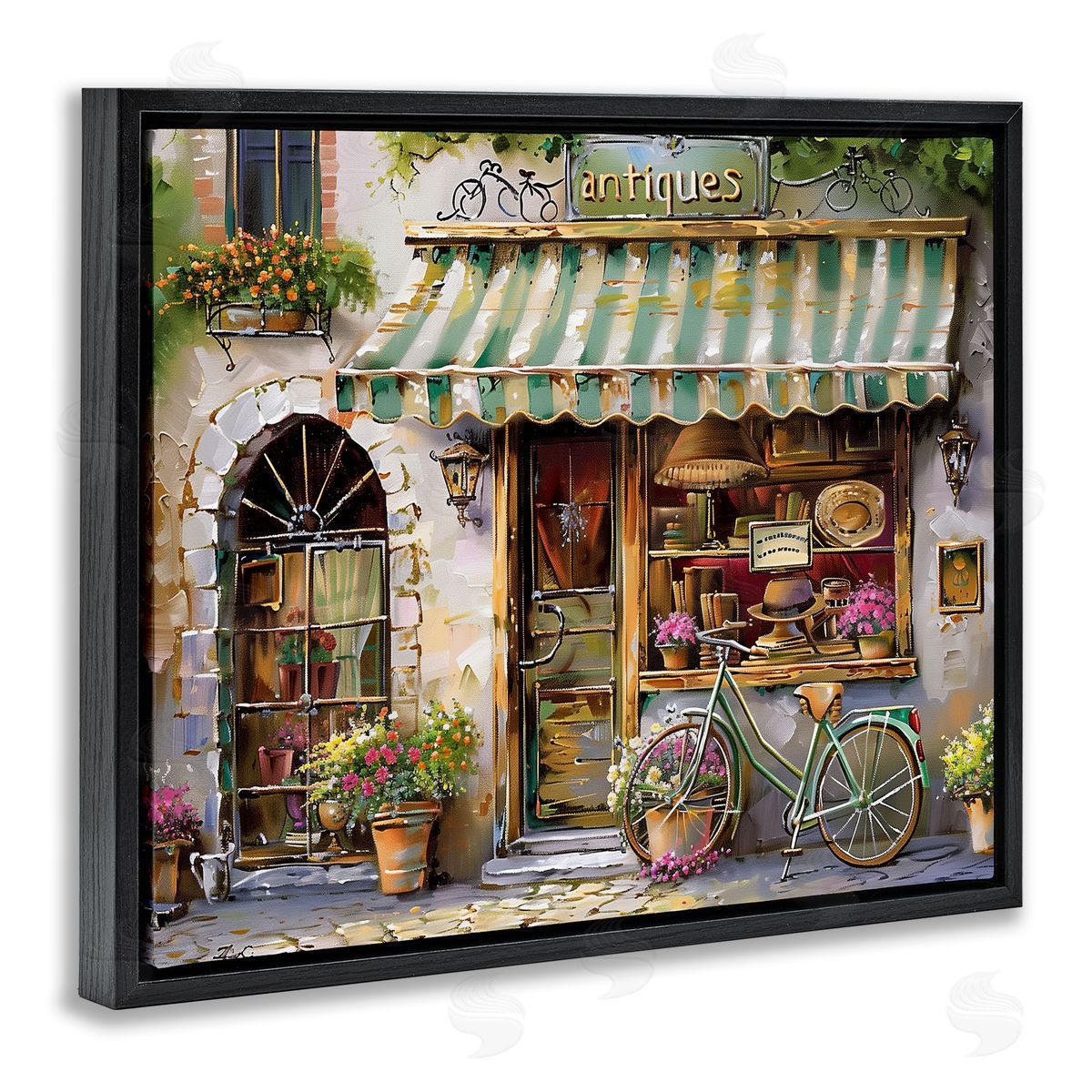 Charming Antique Shop Black Floating Frame Canvas Wall Art, Home Decor by Arlington Prints