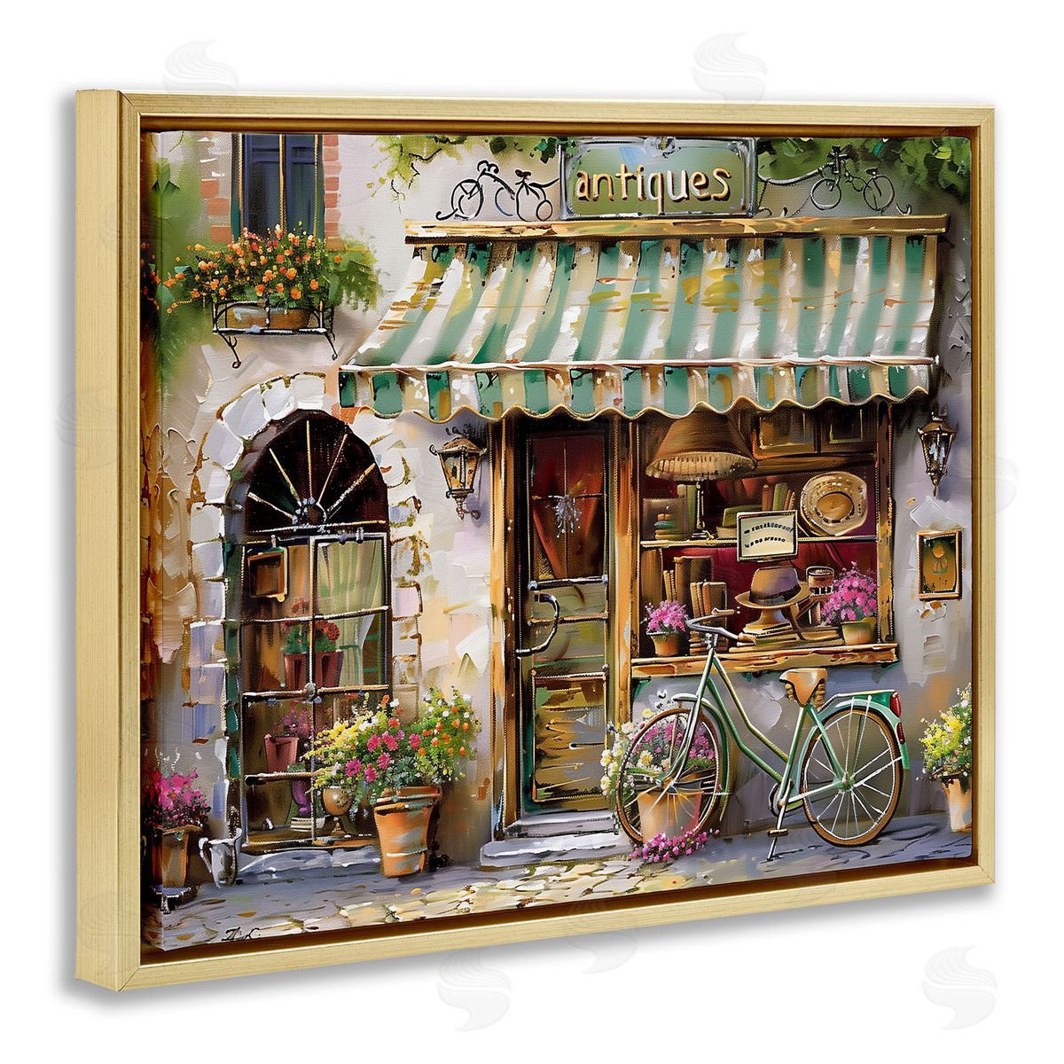 Charming Antique Shop Gold Floating Frame Canvas Wall Art, Home Decor by Arlington Prints