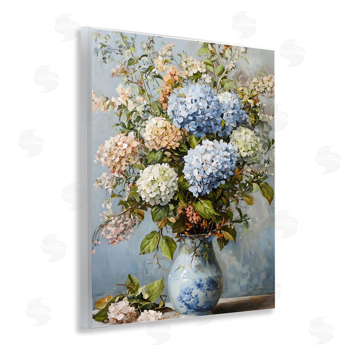 Classic Hydrangeas & Leaves Wood Plaque Wall Art, Home Decor by Franklyn Gregory