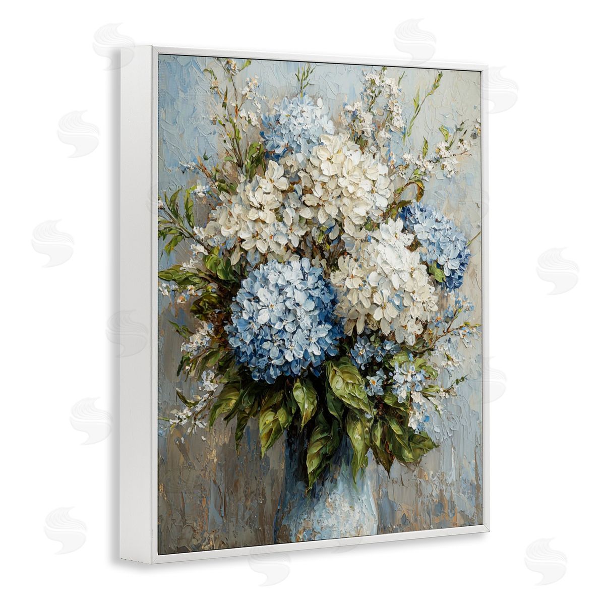Muted Classic Hydrangeas White Frame Print Wall Art, Home Decor by Franklyn Gregory