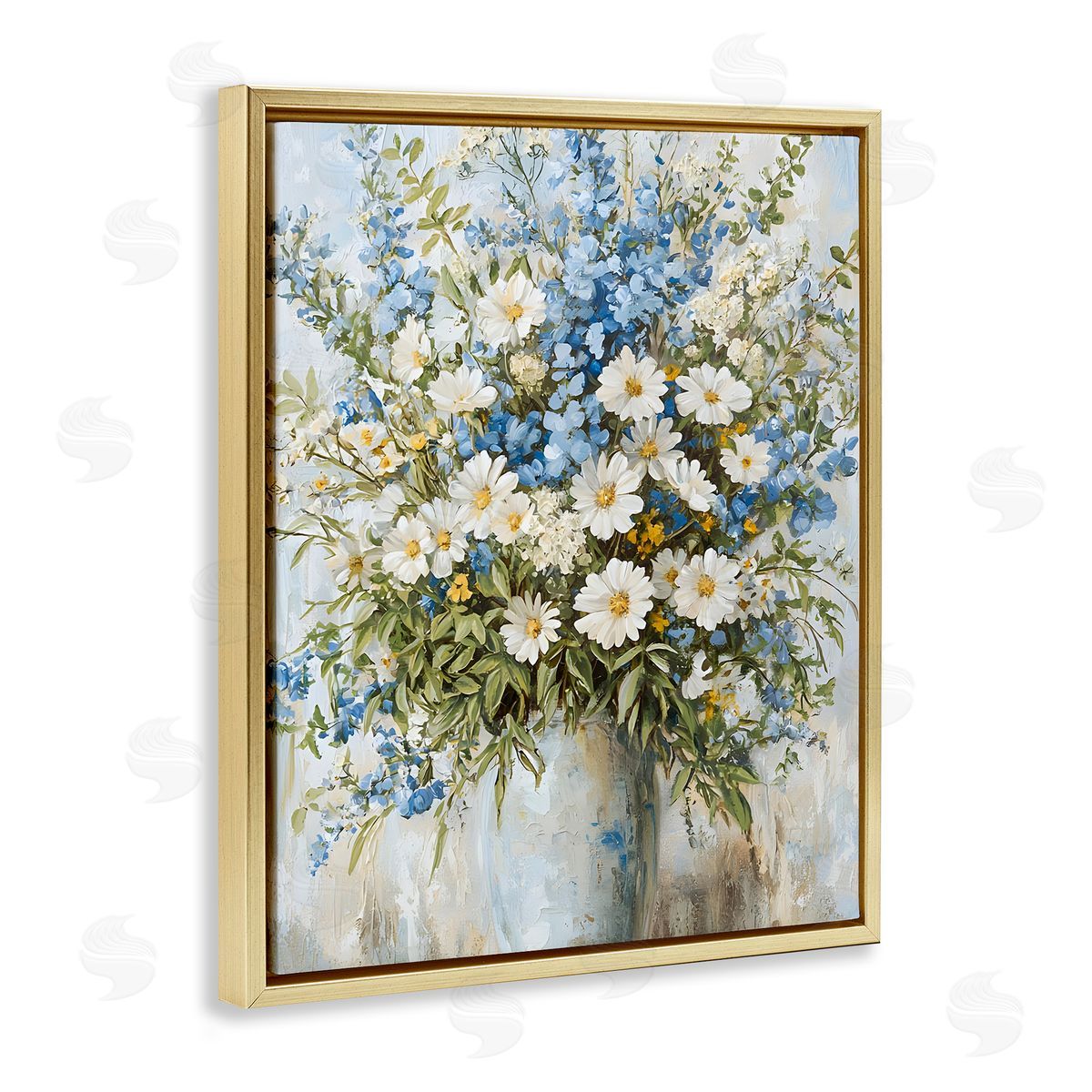 Heritage Style Bouquet Gold Floating Frame Canvas Wall Art, Home Decor by Franklyn Gregory
