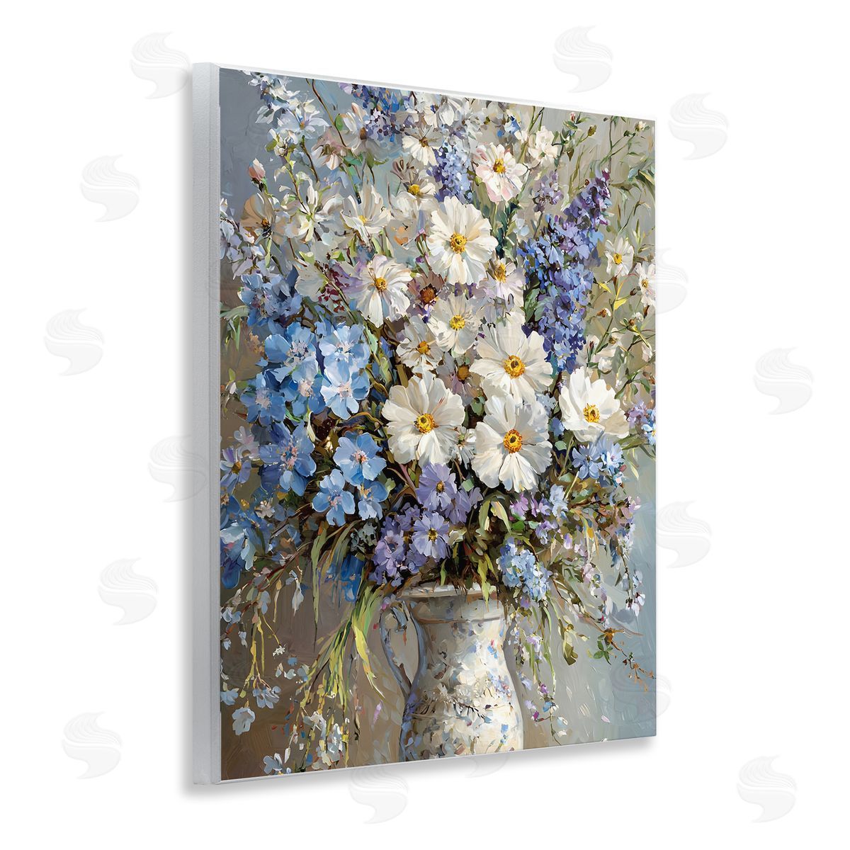 Flowers in Chinoiserie Vase Wood Plaque Wall Art, Home Decor by Franklyn Gregory