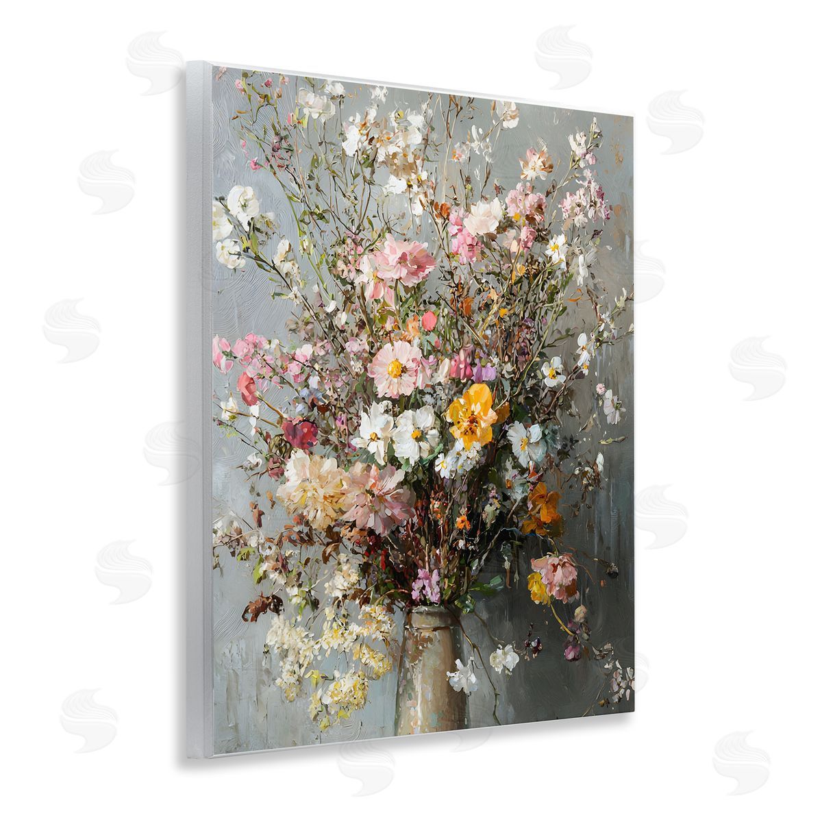 Overflowing Spring Flowers Wood Plaque Wall Art, Home Decor by Franklyn Gregory
