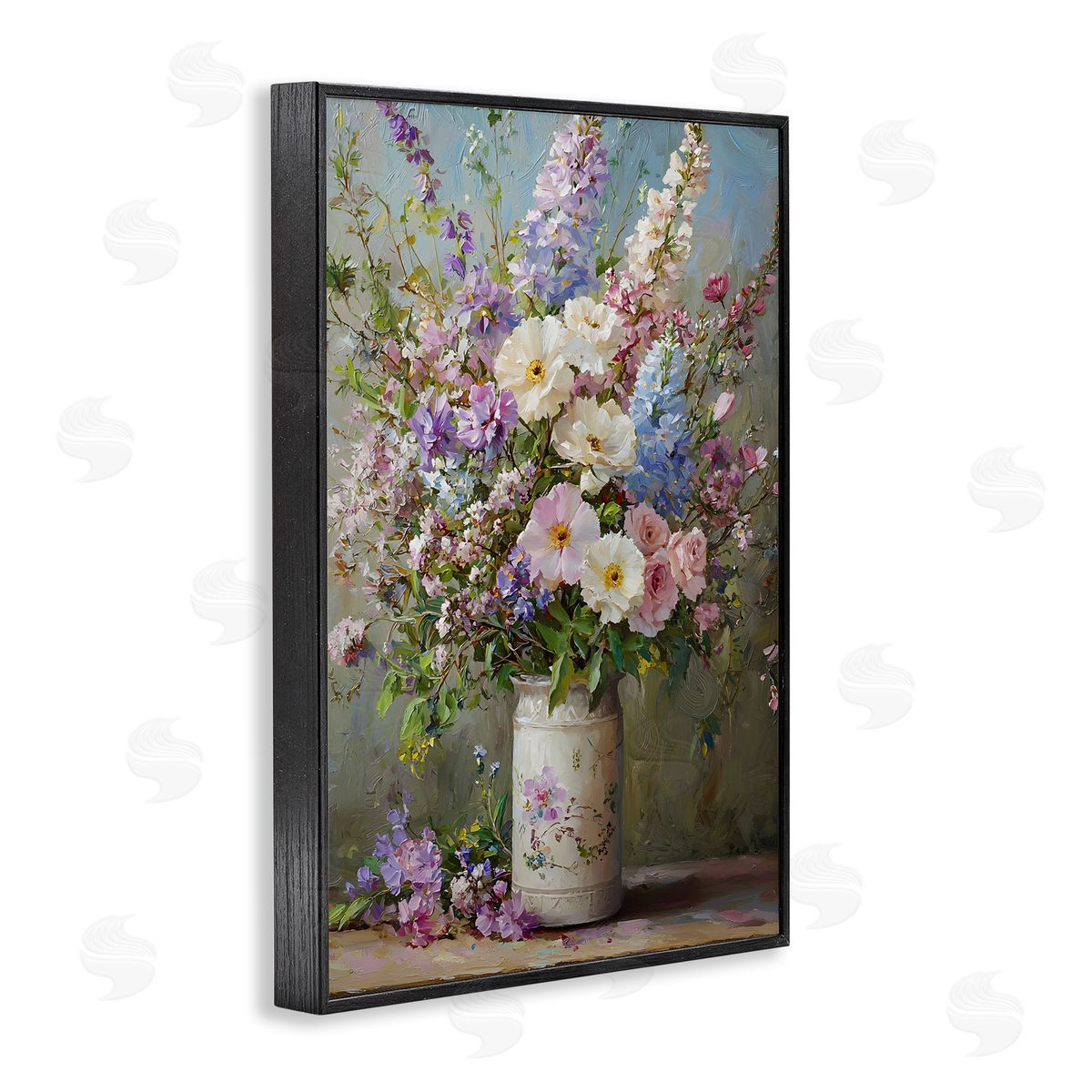 Flowers in Southern Country Vase Black Frame Print Wall Art, Home Decor by Franklyn Gregory