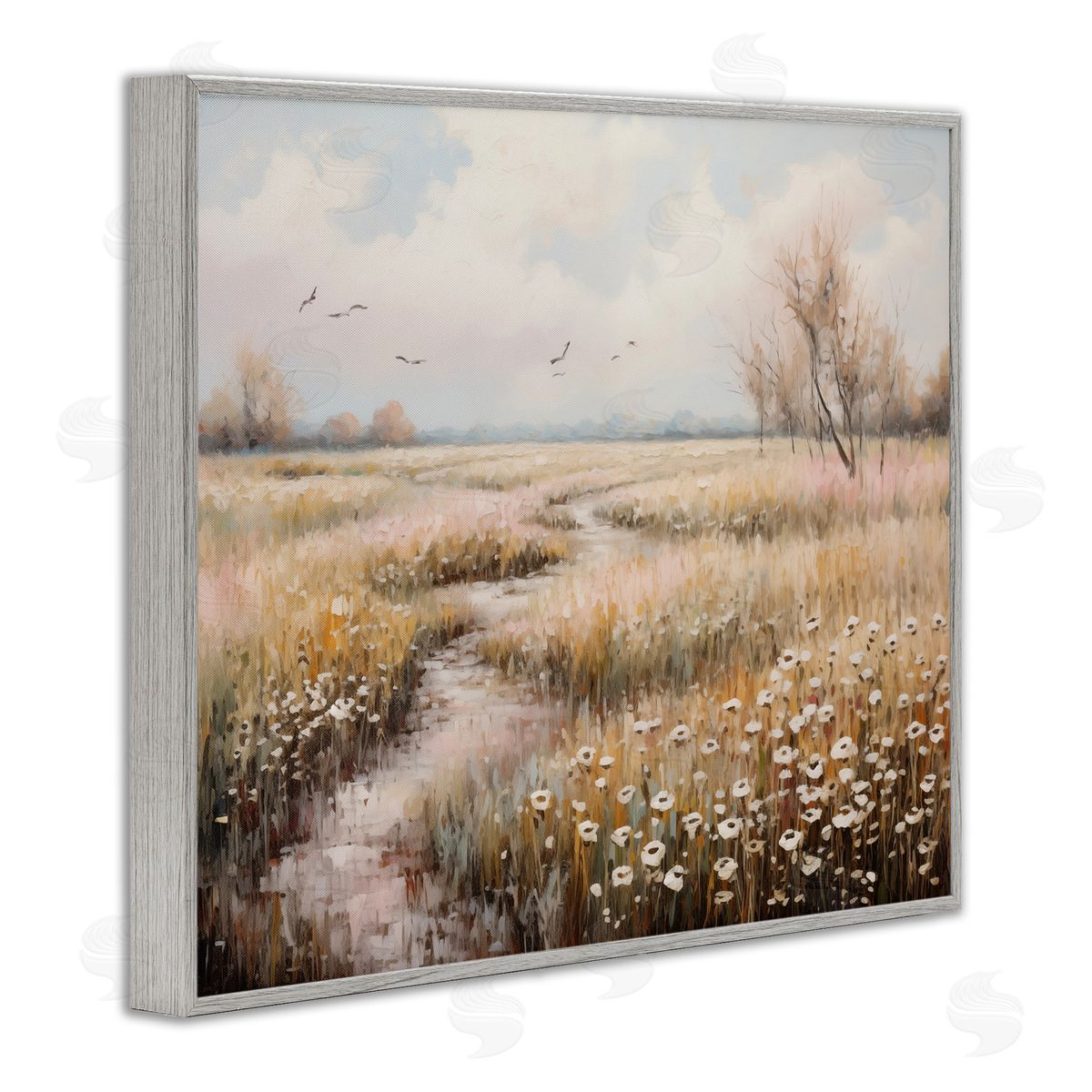 Wildflowers by Rural Path Grey Frame Print Wall Art, Home Decor by Arlington Prints