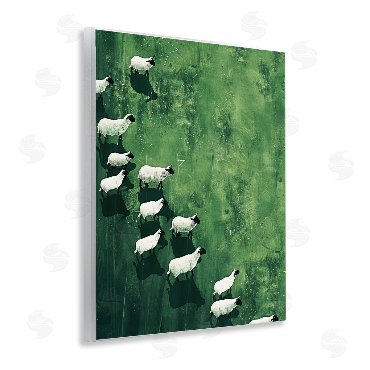 Wandering Sheep Abstraction Wood Plaque Wall Art, Home Decor by Arlington Prints