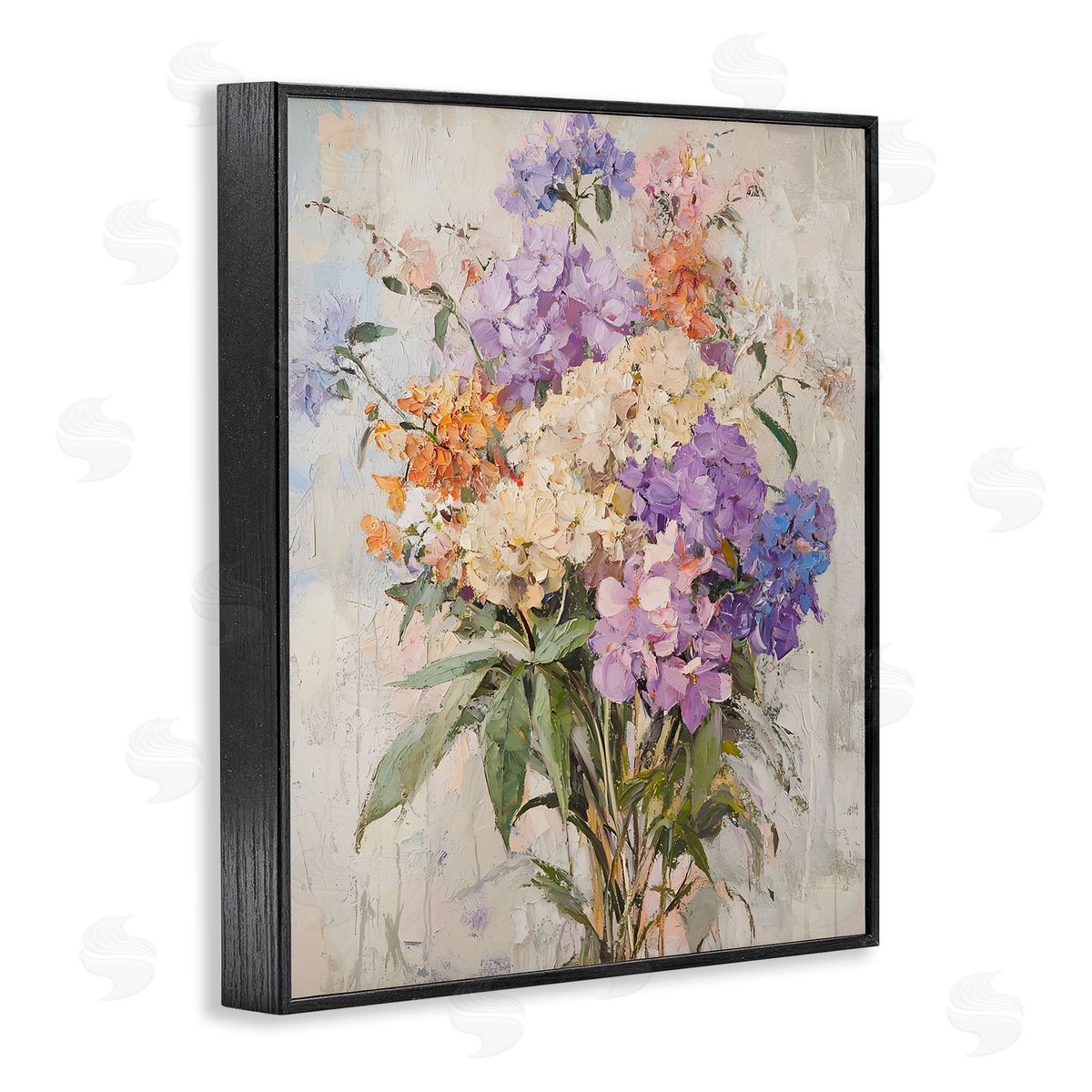 Abstract Hydrangea Clusters Black Frame Print Wall Art, Home Decor by Franklyn Gregory