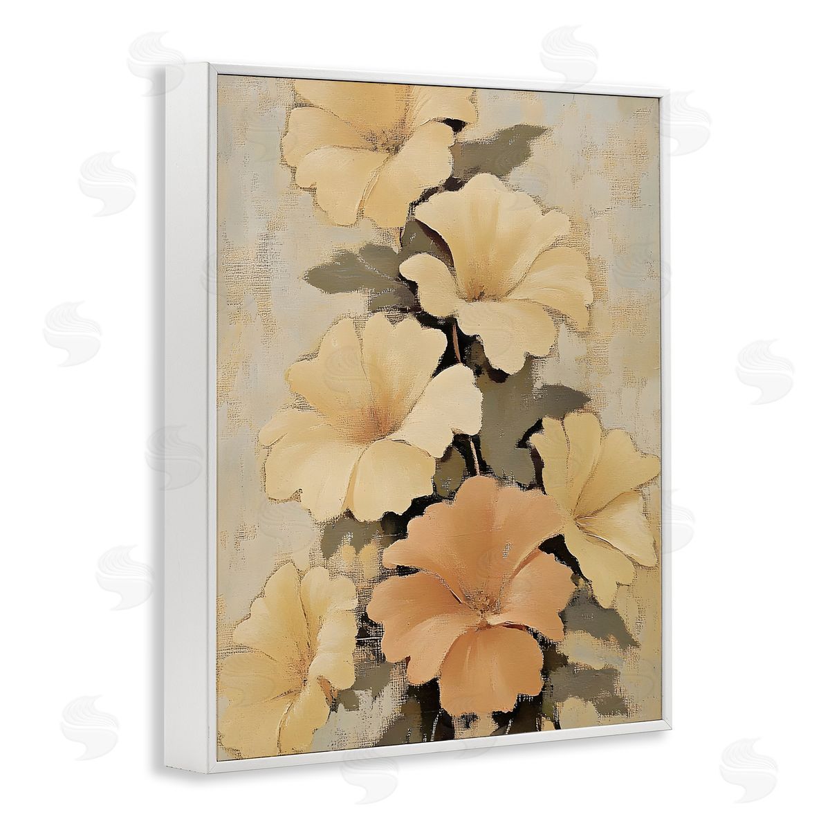 Muted Vintage Daffodils White Frame Print Wall Art, Home Decor by Franklyn Gregory