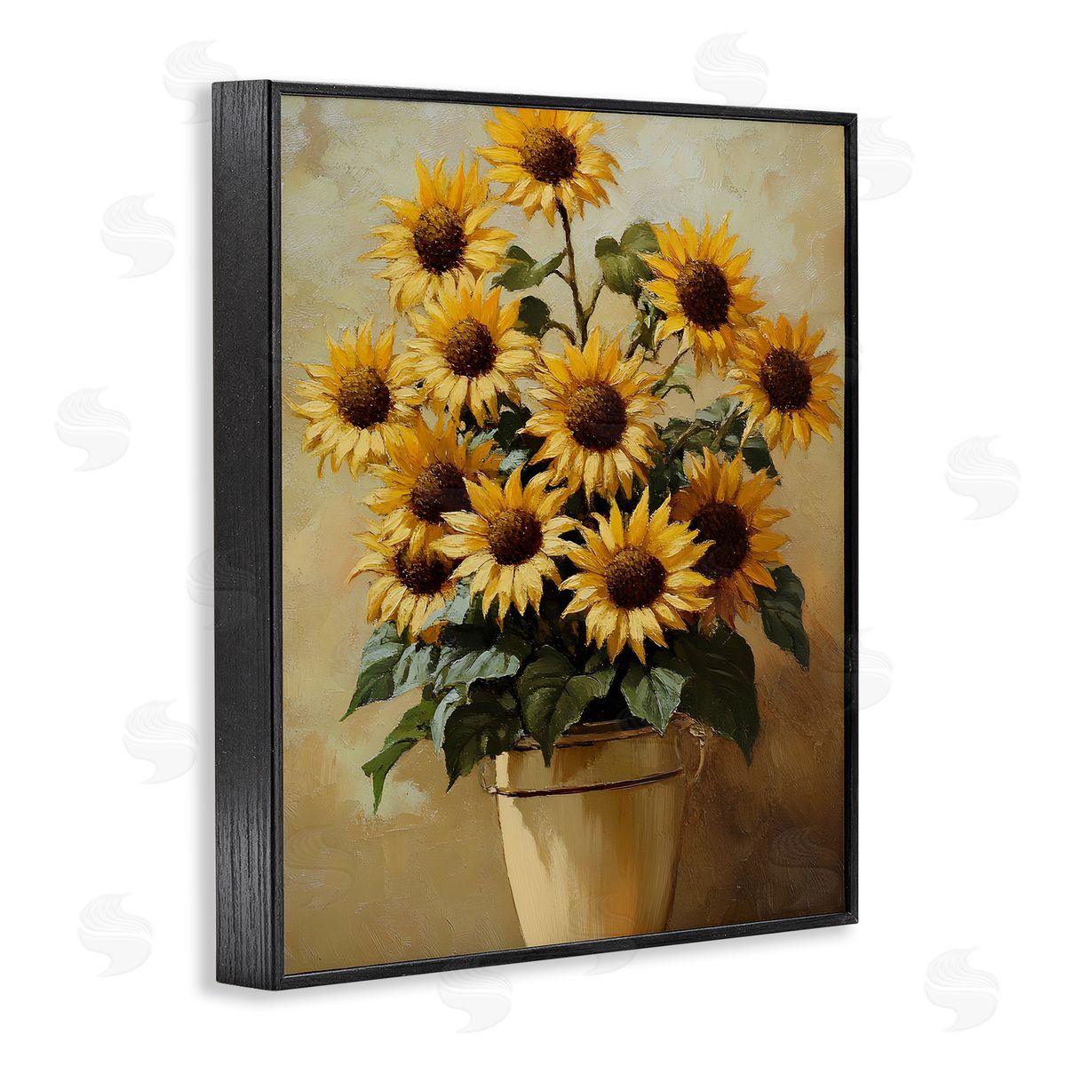 Sunny Sunflowers Arrangement Black Frame Print Wall Art, Home Decor by Franklyn Gregory