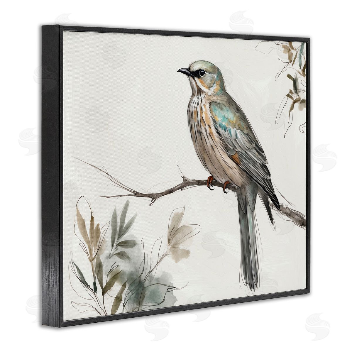 Stoic Bird Wildlife Study Black Frame Print Wall Art, Home Decor by LSR Creative Studio