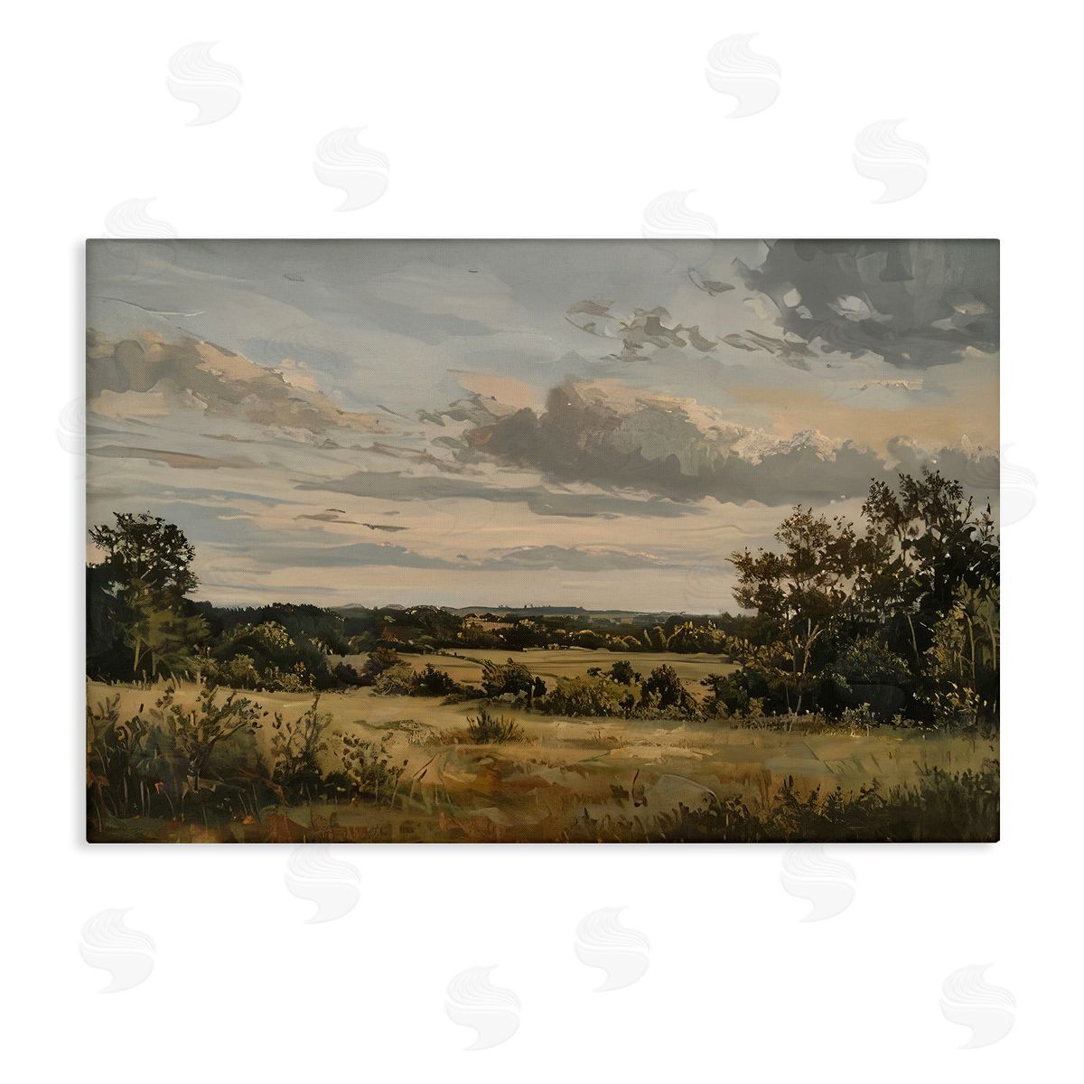 Evening Light Countryside Canvas Wall Art, Home Decor by LSR Creative Studio