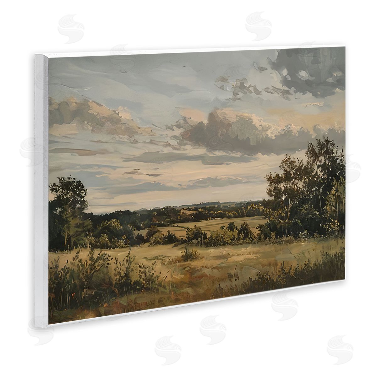 Evening Light Countryside Wood Plaque Wall Art, Home Decor by LSR Creative Studio