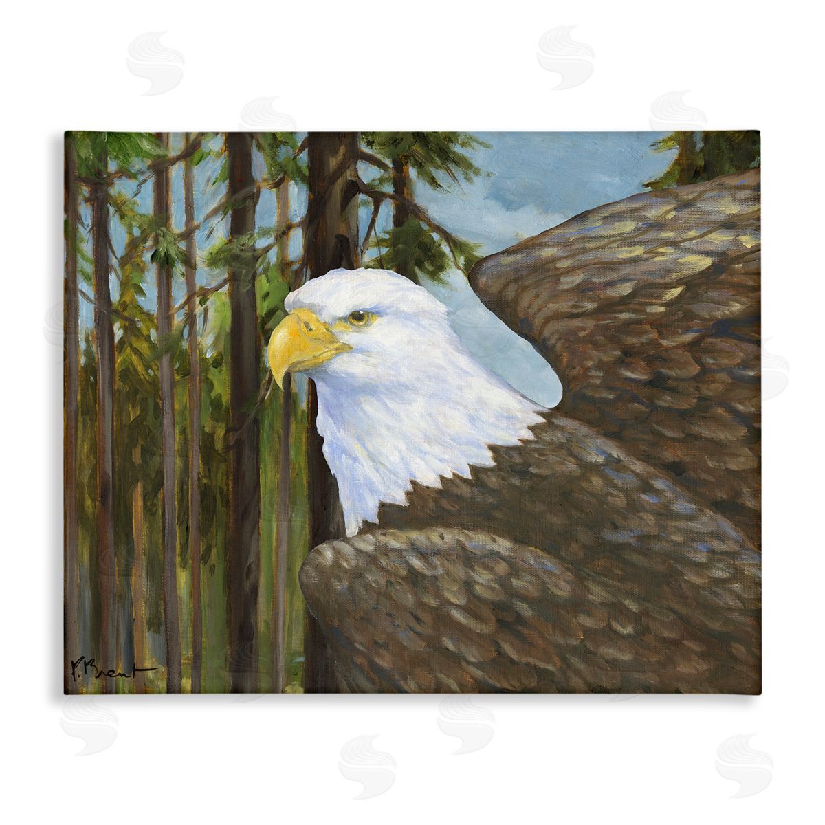 Woodland Eagle's View Canvas Wall Art, Home Decor by Paul Brent